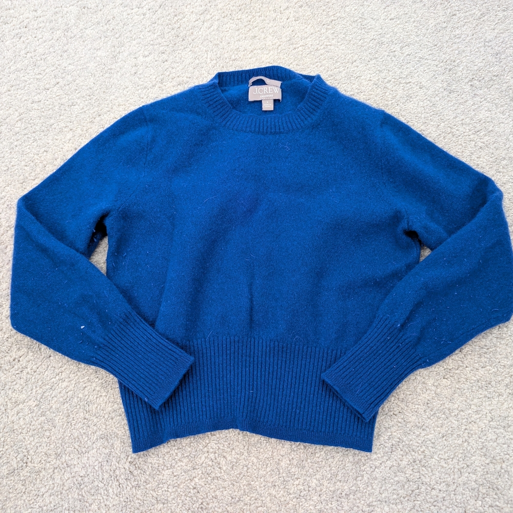 J. Crew Women's Vibrant Blue Crew Neck Sweater
